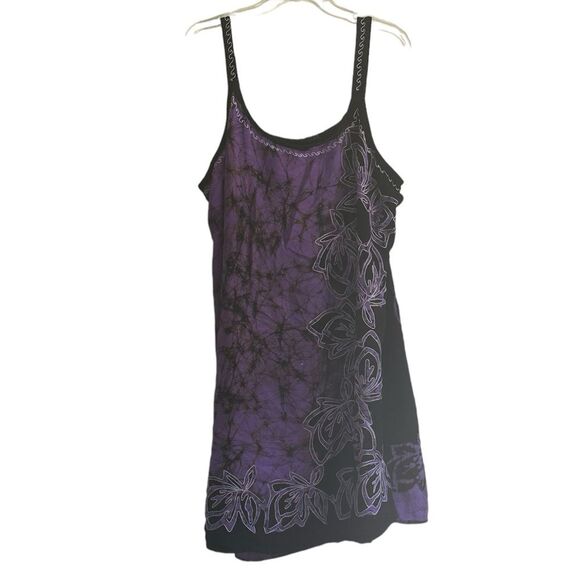 Dresses & Skirts - Black Purple Sleeveless Tank Dress P2P 23in